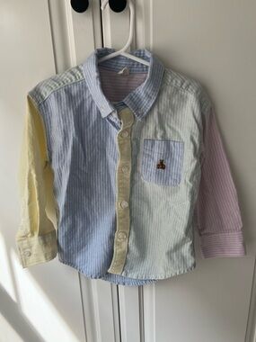Baby Gap Toddler Striped Button-Down Shirt in Pastel Spring Colors